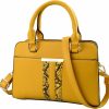 Satchel Handbags | LA DEARCHUU Yellow Snakeskin Print Handbag Purses For Women Top Handle Satchel Shoulder Bags Work Tote Small Leather Crossbody Bag