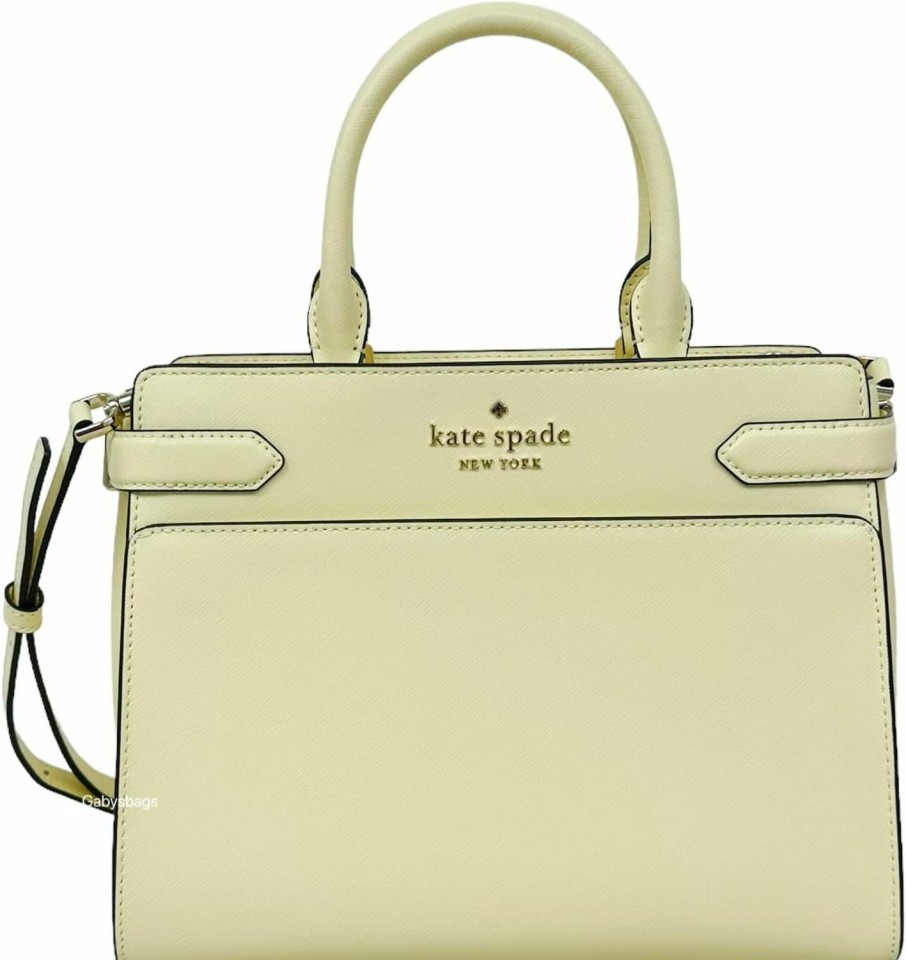 Satchel Handbags | Kate Spade Kate Spade New York Staci Medium Satchel Shoulder Bag Lemon Fond Yellow Leather