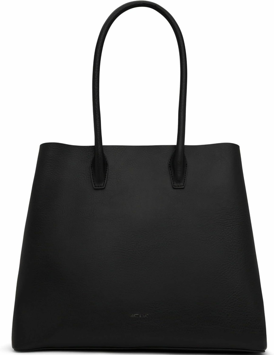 Satchel Handbags | Matt & Nat Matt & Nat Vegan Handbags, Krista Large Satchel, Black (Black) - Designer Purses & Bags, Men & Women, Cruelty-Free, Animal-Free