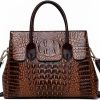 Satchel Handbags | YAQUNICER Yaqunicer Tote Top-Handle Satchel Purse For Women Embossed Crocodile Pattern Pu Shoulder Crossbody Bag