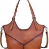 Satchel Handbags | LRTO Genuine Leather Handbags For Women Purses Retro Satchel Vintage Handmade Shoulder Bag Cowhide Top Handle Handbag Totes