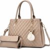 Satchel Handbags | BESYIGA Besyiga Women Handbags Quilted Purse Large Shoulder Bag Crossbody Bag For Women Top-Handle Tote Satchel Hobo 2Pcs Purse Set