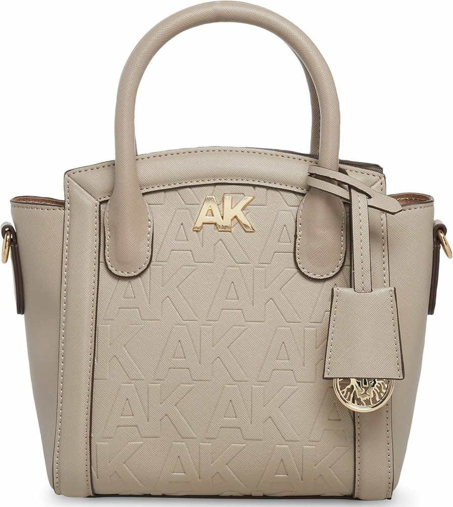 Satchel Handbags | Anne Klein Anne Klein Embossed Top Handle Mini Satchel, Stone