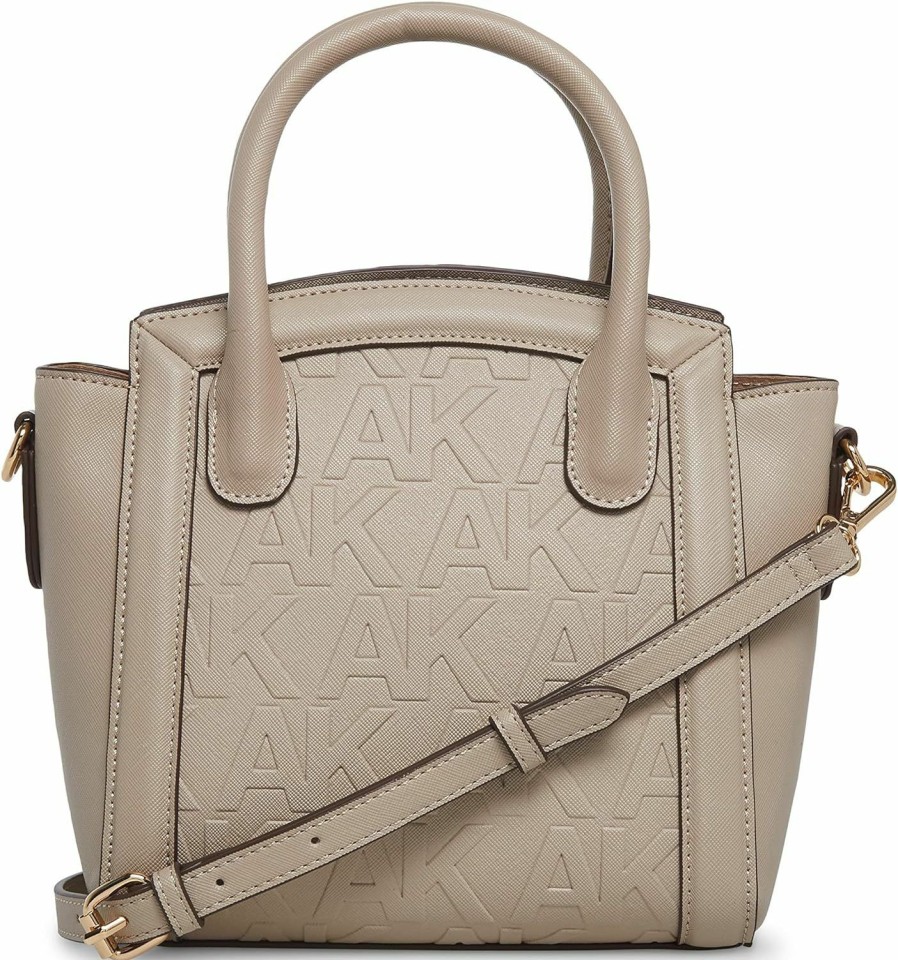 Satchel Handbags | Anne Klein Anne Klein Embossed Top Handle Mini Satchel, Stone