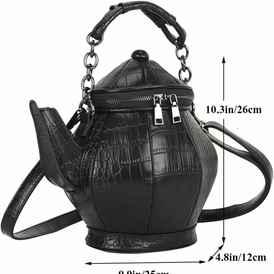 Satchel Handbags | ZiMing Ziming Teapot Shape Handbags Purse Women Vegan Leather Crossbody Bags With Chain Handle Stylish Satchel Handbag