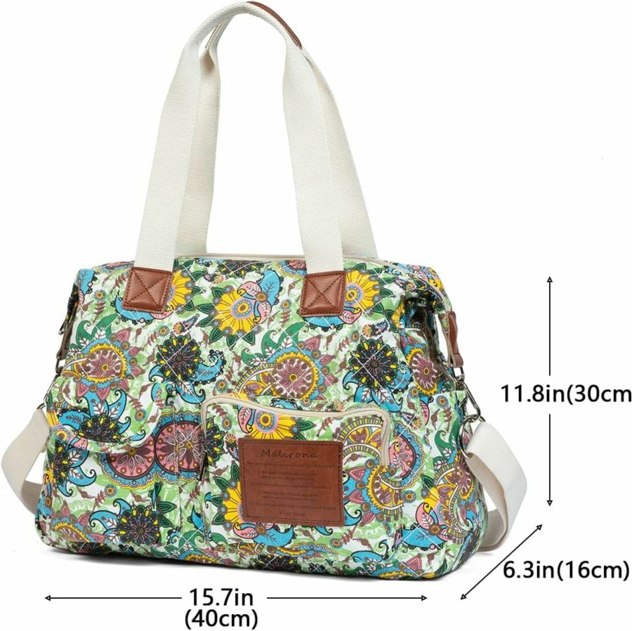 Satchel Handbags | Malirona Malirona Women'S Floral Canvas Messenger Bag Multi Pockets Shoulder Handbag Large Hobo Crossbody Fashion Top Handle Satchel