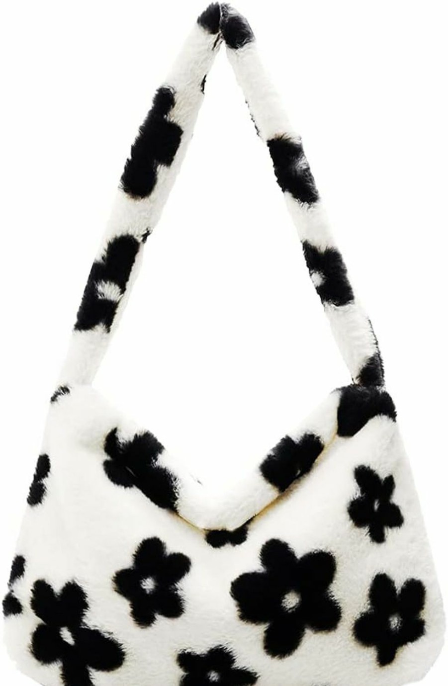 Satchel Handbags | PURFANREE Women Fluffy Faux Fur Cow Print Shoulder Bag Clutch Purse Underarm Handbag Satchel Zipper Tote Bag Purse