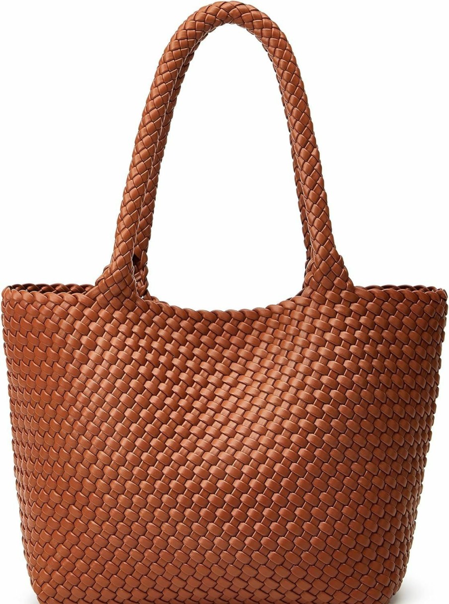 Satchel Handbags | BOYATU Woven Tote Womens Shoulder Bag: Vegan Leather Work Satchel Retro Handwoven Handbag Large Purse Summer Beach Travel Totes