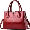 Satchel Handbags | XingChen Xingchen Handbag And Purse For Women Patent Leather Shoulder Bag Crocodile Pattern Top-Handle Satchel Tote Wallet