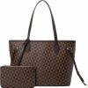 Satchel Handbags | Lacel Urwebin Lacel Urwebin Handbags For Women Designer Fashion Purses Top Handle Satchel Shoulder Bags 2Pcs With Small Wallet (Brown)