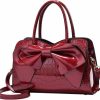 Satchel Handbags | XingChen Xingchen Shiny Women Handbag Patent Leather Bowknot Purse Charm Glossy Top-Handle Satchel Tote Fashion Shoulder Bag