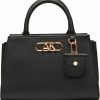 Satchel Handbags | Anne Klein Anne Klein Convertible Mini Satchel With Ak Bevel Logo, Black