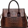 Satchel Handbags | Cayla Women Satchel Handbags Top-Handle Bags Fuax Leather Embossed Crocodile Pattern Shoulder Bag