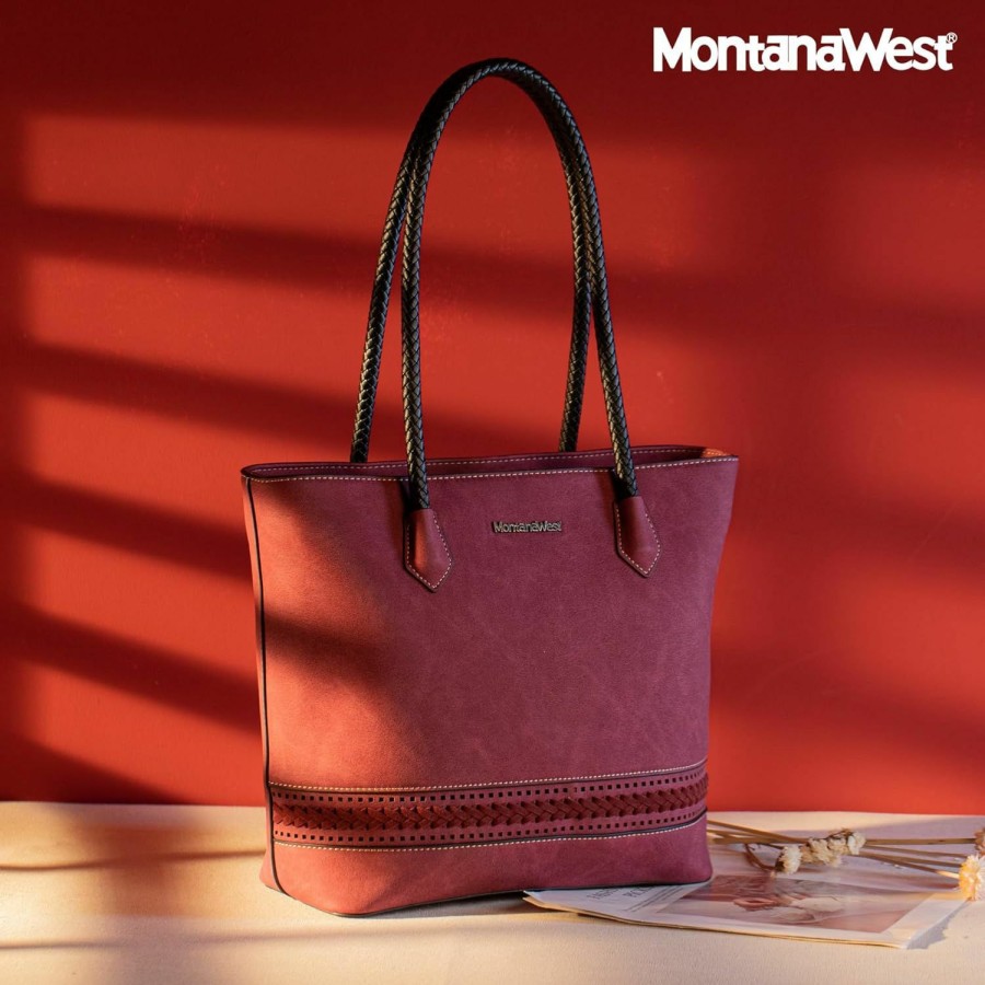 Satchel Handbags | Montana West Montana West Large Tote Bags For Women Woven Purses And Handbags With Zipper