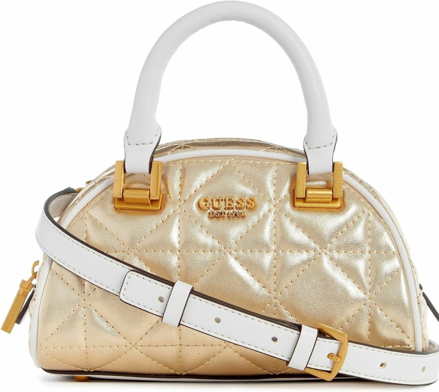 Satchel Handbags | GUESS Guess Mildred Mini Bowler, Gold