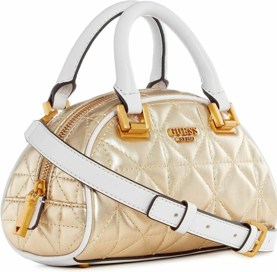 Satchel Handbags | GUESS Guess Mildred Mini Bowler, Gold