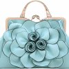 Satchel Handbags | ZiMing Ziming 3D Floral Handbags For Women Genuine Leather Tote Bags Kiss Lock Purse Top Handle Bag Satchel Evening Bag Shoulder Bag