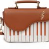 Satchel Handbags | mothgel Women'S Piano Shape Crossbody Bags, Pu Leather Punk Style Evening Handbag Piano Key Small Square Top Handle Satchel