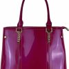 Satchel Handbags | Nevenka Nevenka Women'S Patent Leather Top Handle Large Tote Lady Shoulder Bag Handbag Satchel