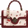 Satchel Handbags | GETERUUV Cherry Shoulder Bag Purse For Women Cute Square Crossbody Bag Pu Leather Cherry Pattern Top-Handle Handbag Small Satchel Bag