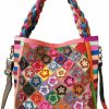 Satchel Handbags | Segater Segater Women Flower Multicolor Handbag Genuine Leather Shoulder Purse Colorful Patchwork Work Shopper Satchel