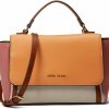 Satchel Handbags | Anne Klein Anne Klein East/West Color-Blocked Canvas Flap Satchel