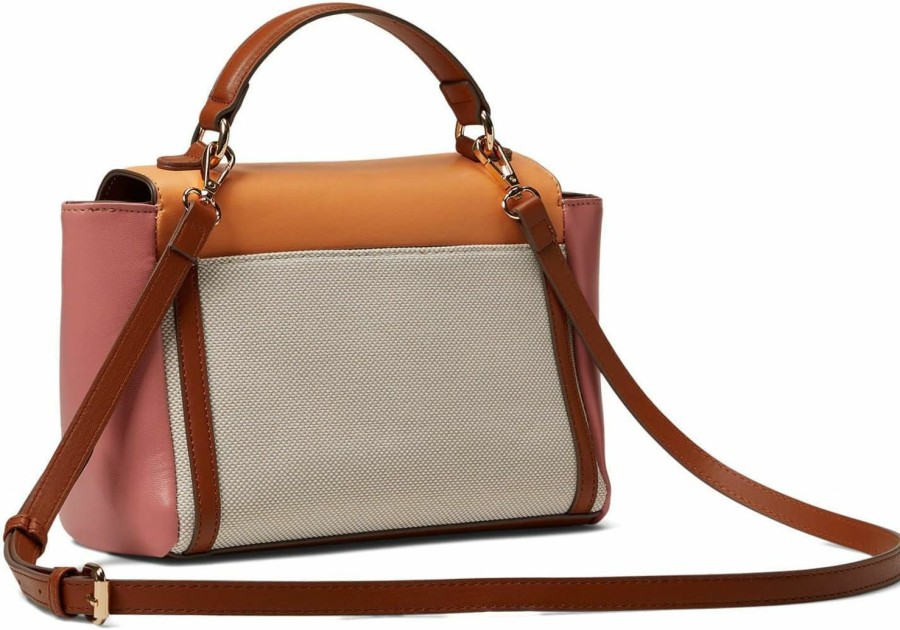 Satchel Handbags | Anne Klein Anne Klein East/West Color-Blocked Canvas Flap Satchel