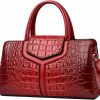 Satchel Handbags | ZiMing Ziming Top Handle Handbags Women Purse Crocodile Pattern Faux Leather Tote Bags Satchel Bags Zipper&Flap Handbag Shoulder Bag