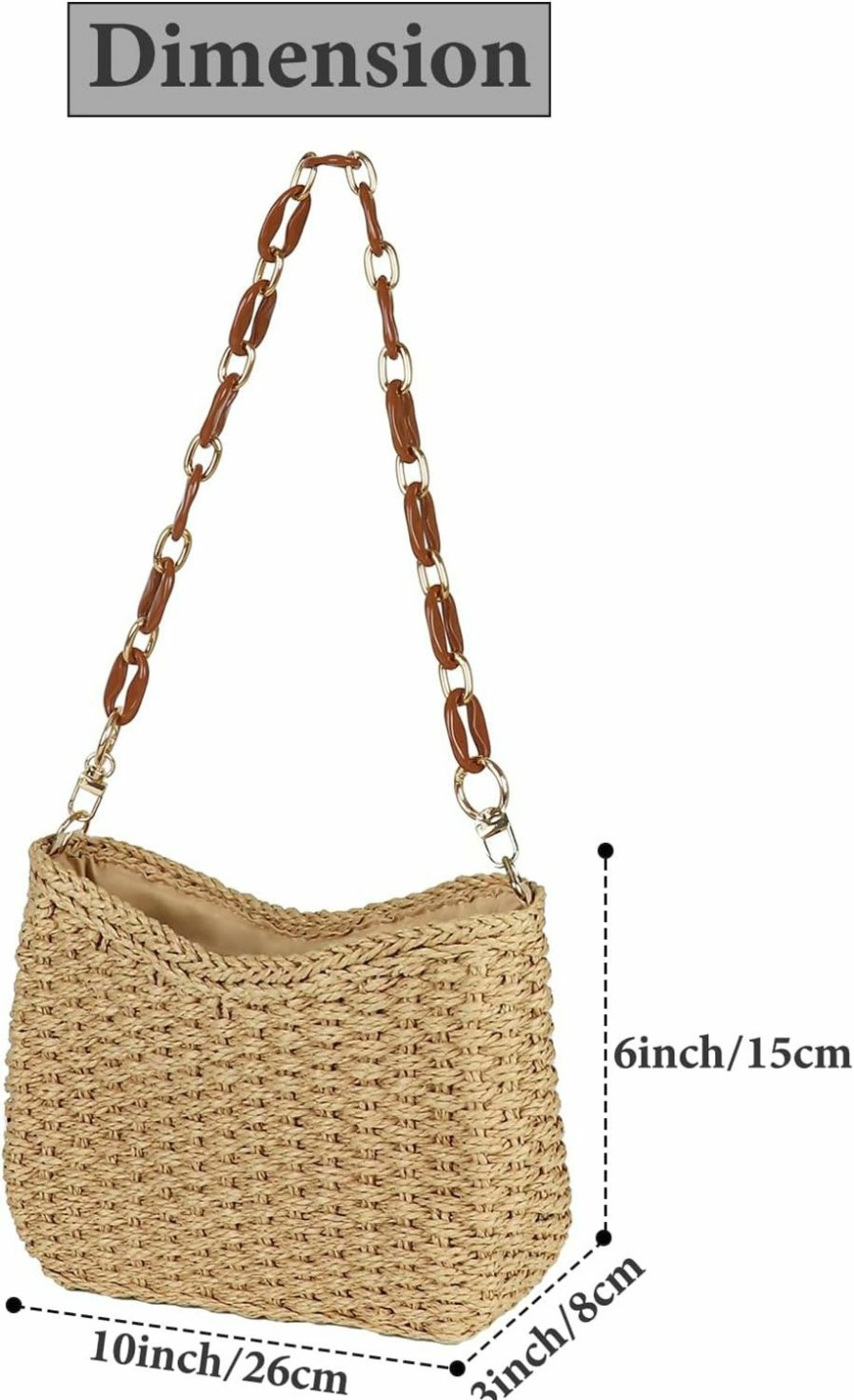 Satchel Handbags | COAIMANEY Womens Straw Woven Shoulder Bag Summer Beach Travel Crossbody Handbag Handmade Satchel Purse Tote For Shopping Camping