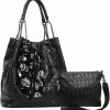 Satchel Handbags | RainboSee Rainbosee Women'S 2Pcs Skull Purses And Handbags Punk Tote Top-Handle Shoulder Satchels Bag Clutch