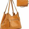 Satchel Handbags | Kattee Kattee Women Genuine Leather Totes Shoulder Bag Satchel Purses And Handbags 2Pcs Set