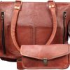 Satchel Handbags | Madosh Madosh Womens Tote Handbag Genuine Leather Shoulder Purse Satchel Crossbody Ladies Brown Bag