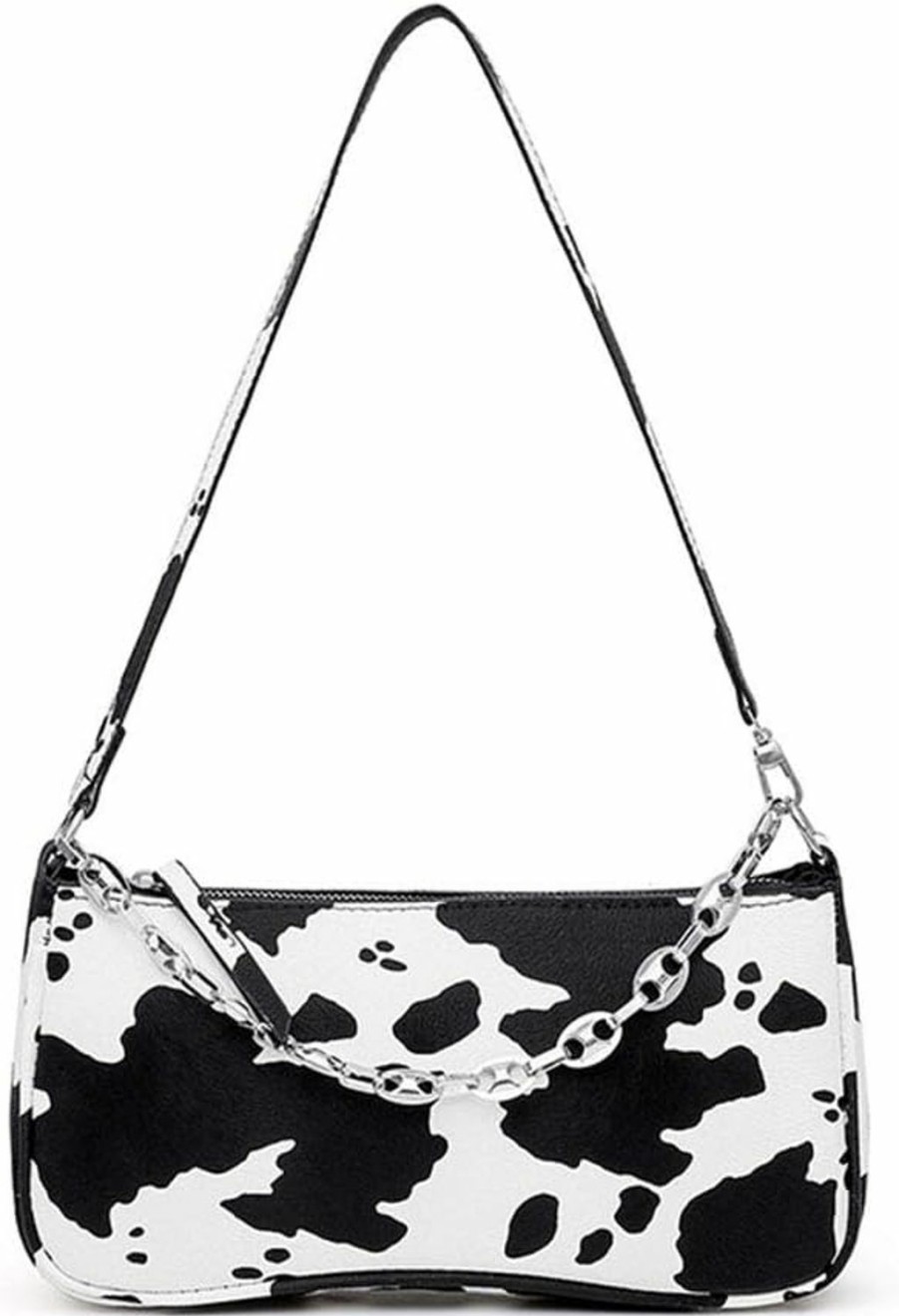 Satchel Handbags | PURFANREE Women Cow Print Shoulder Bag Clutch Purse Underarm Handbag Satchel Zipper Tote Bag Purse