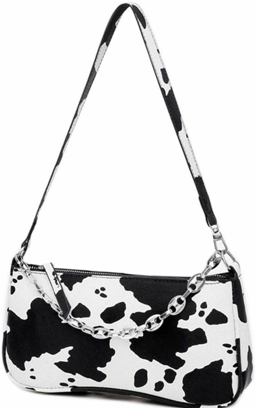 Satchel Handbags | PURFANREE Women Cow Print Shoulder Bag Clutch Purse Underarm Handbag Satchel Zipper Tote Bag Purse