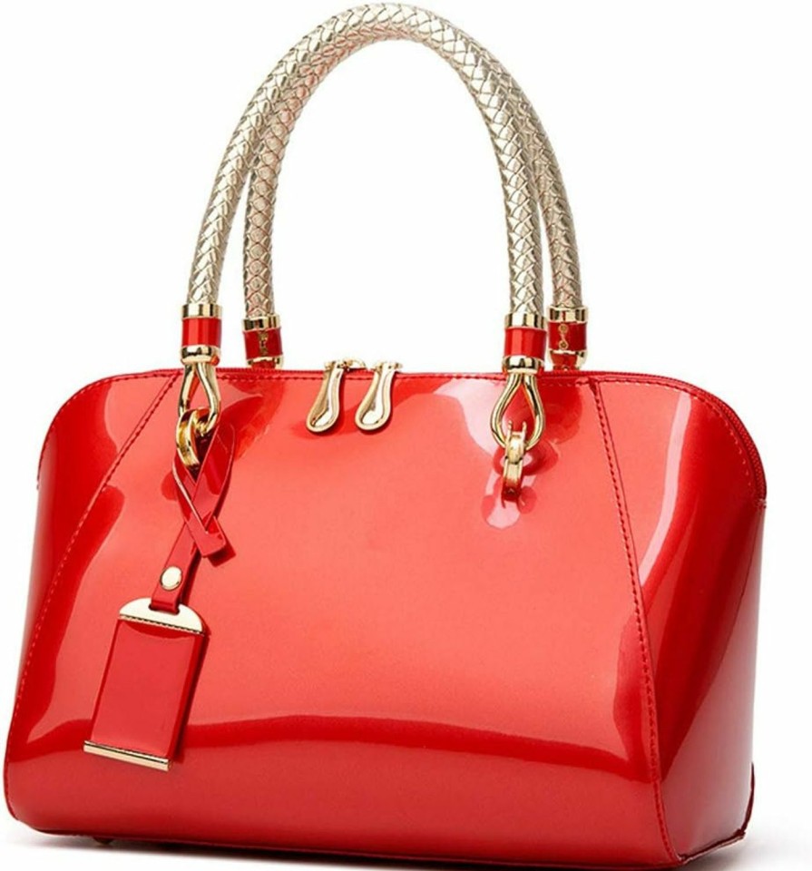 Satchel Handbags | ZiMing Ziming Glossy Patent Leather Handbags For Women Top Handle Purse Satchel Bag Stylish Handbag Medium Tote Bags Shoulder Bag