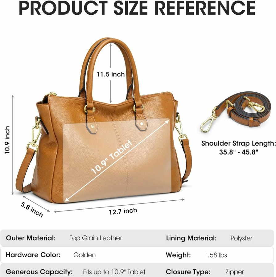 Satchel Handbags | Kattee Kattee Soft Genuine Leather Tote Bags For Women, Shoulder Satchel Purses And Handbags