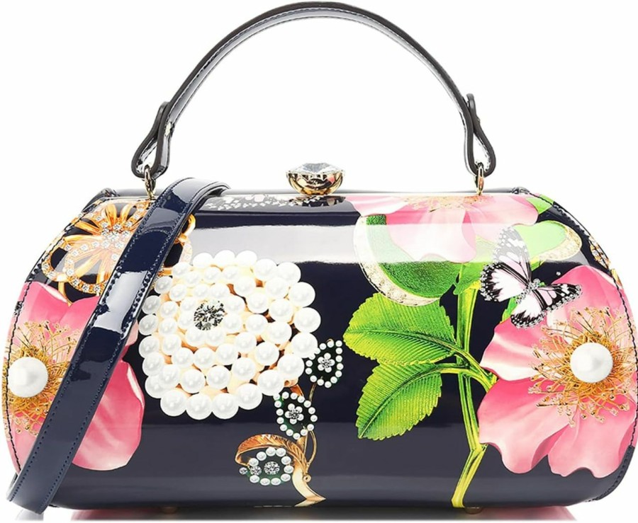 Satchel Handbags | STYLE STRATEGY NEW YORK Floral Faux Patent Leather Satchel