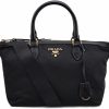 Satchel Handbags | Prada Pradawomens Black Tessuto Nylon Two-Way Satchel Handbag 1Ba104