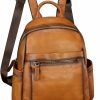 Satchel Handbags | IVTG Ivtg Genuine Leather Backpack For Women Knapsack Vintage Handmade Casual Satchel Daypacks Retro Back Bag Purse (Brown)