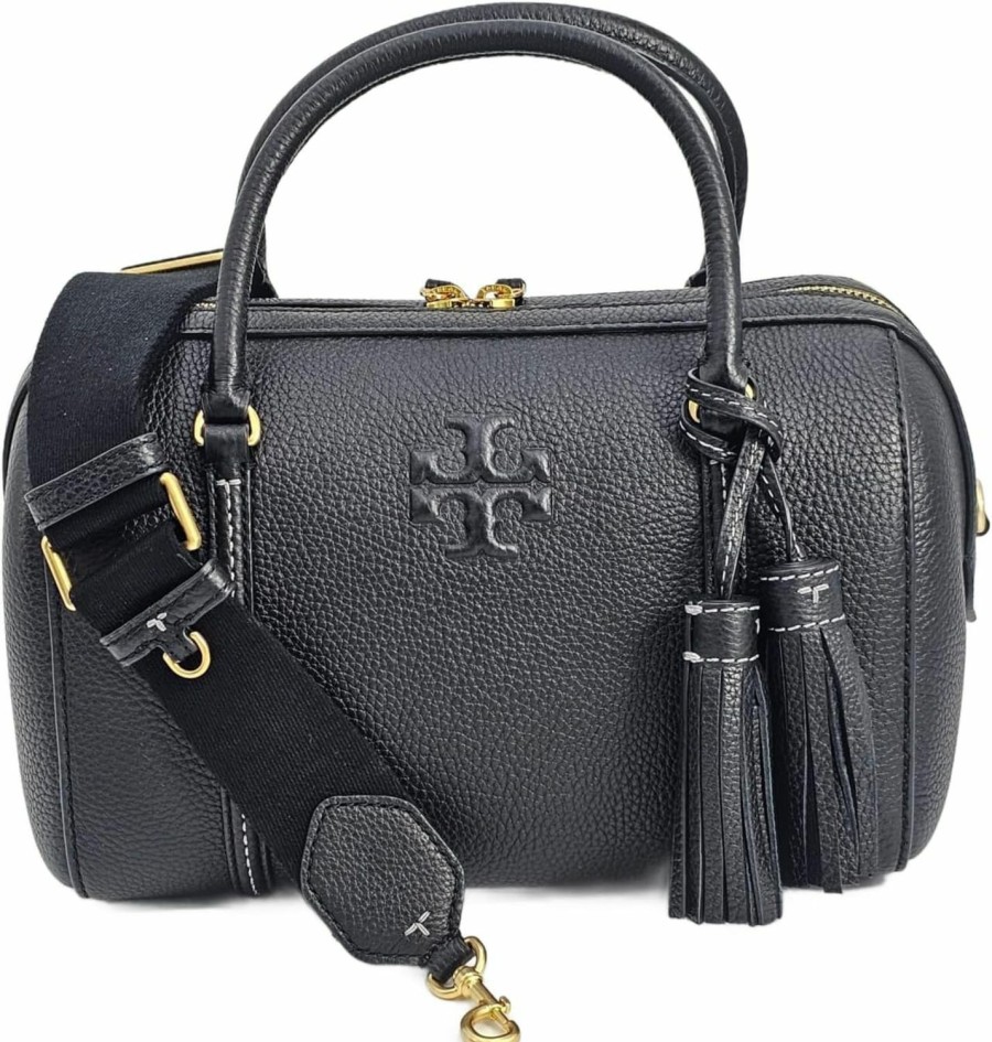 Satchel Handbags | Tory Burch Tory Burch 141955 Thea Black With Gold Hardware Women'S Small Satchel Bag