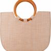 Satchel Handbags | QZUnique Qzunique Hand-Woven Straw Bag Women Summer Beach Handbag Purse Retro Rattan Tote Clutch Travel Bag With Wood Round Top Handle