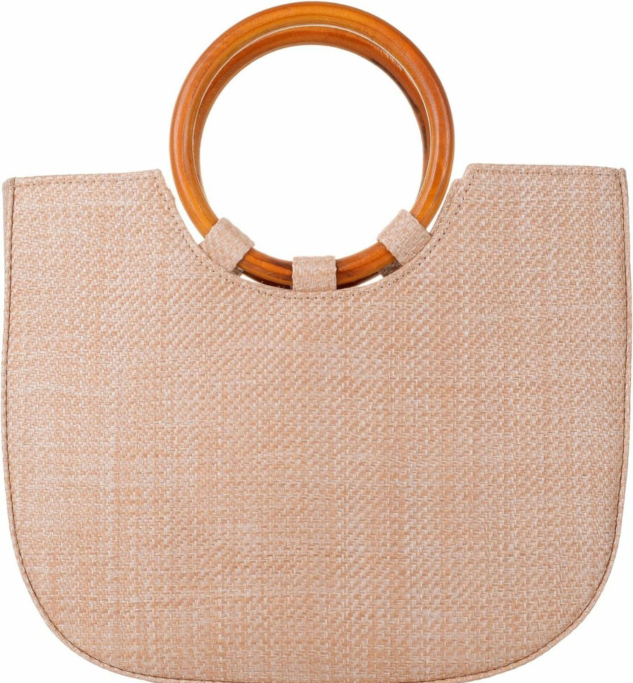 Satchel Handbags | QZUnique Qzunique Hand-Woven Straw Bag Women Summer Beach Handbag Purse Retro Rattan Tote Clutch Travel Bag With Wood Round Top Handle