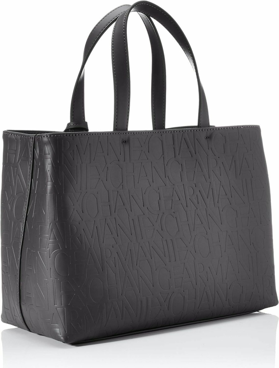 Satchel Handbags | Armani Exchange Armani Exchange Women'S Medium Logo All Over Debossed Open Shopping Bag Satchel, One Size