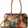 Satchel Handbags | Anna by Anuschka Anna By Anuschka Women'S Hand-Painted Genuine Leather Multi Compartment Satchel