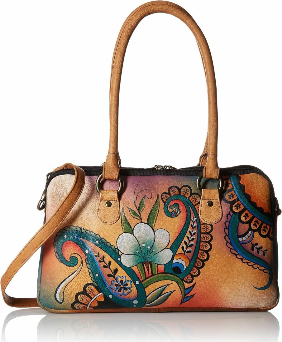 Satchel Handbags | Anna by Anuschka Anna By Anuschka Women'S Hand-Painted Genuine Leather Multi Compartment Satchel