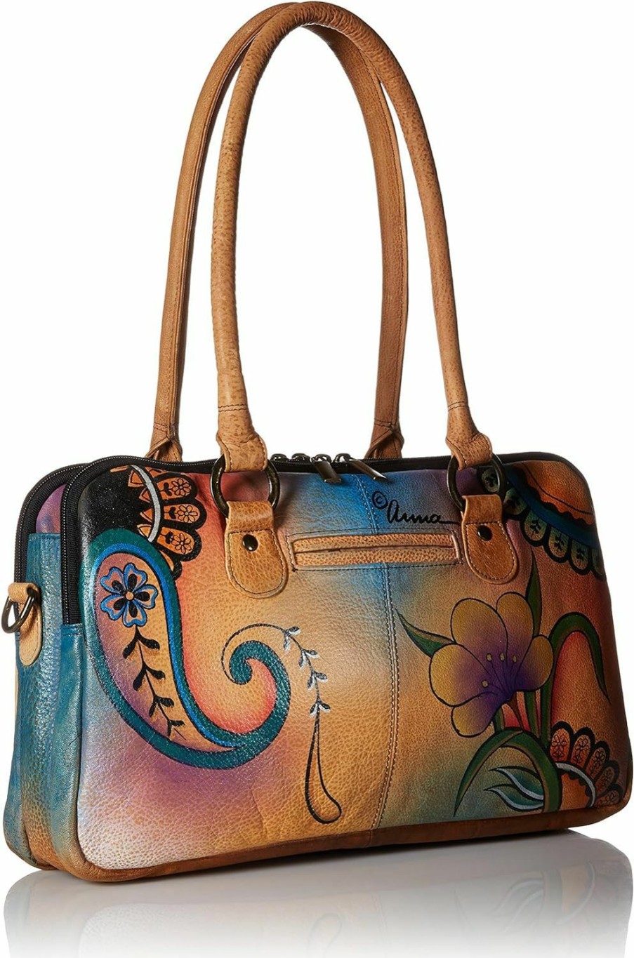 Satchel Handbags | Anna by Anuschka Anna By Anuschka Women'S Hand-Painted Genuine Leather Multi Compartment Satchel