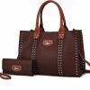 Satchel Handbags | MKF Collection Mkf Collection Tote Bag For Women, Vegan Leather Top-Handle Crossover Wristlet Wallet & Satchel Handbag Purse