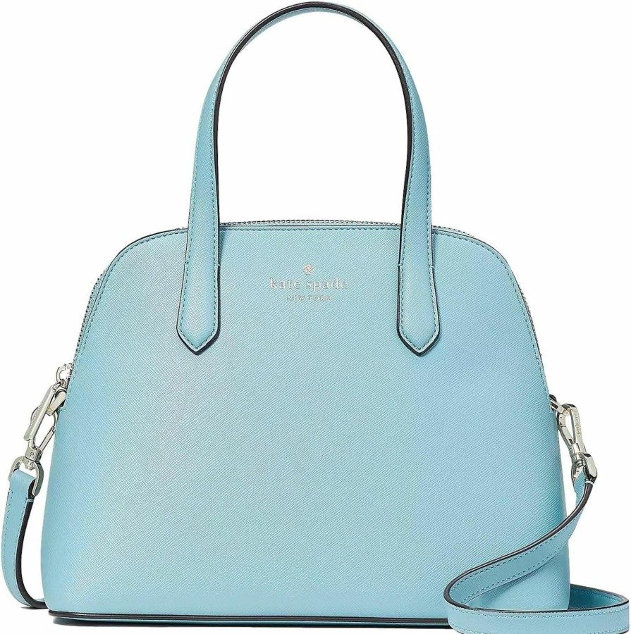 Satchel Handbags | Kate Spade New York Kate Spade New York Women'S Schuyler Saffiano Leather Medium Dome Satchel Bag, Smoky Blue