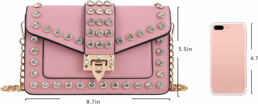 Satchel Handbags | Qiayime Sparkling Glitter Evening Bag Fashion Rhinestone Crystal Top Handle Bag Cocktail Party Club Crossbody Clutch Purse For Women