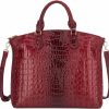 Satchel Handbags | Diophy Satchel Bag Women'S Vegan Leather Crocodile-Embossed Pattern With Top Handle Large Shoulder Bags Handbags